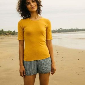 Mollusk Hemp Rib Tee Sun Shine medium